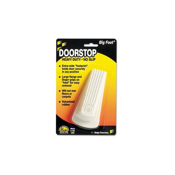 Master Mfg Co Master, BIG FOOT DOORSTOP, NO SLIP RUBBER WEDGE, 2.25W X 4.75D X 1.25H, BEIGE 00900 - main